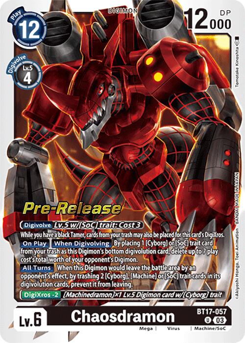 Chaosdramon [BT17-057] [Secret Crisis Pre-Release Cards] | Event Horizon Hobbies CA