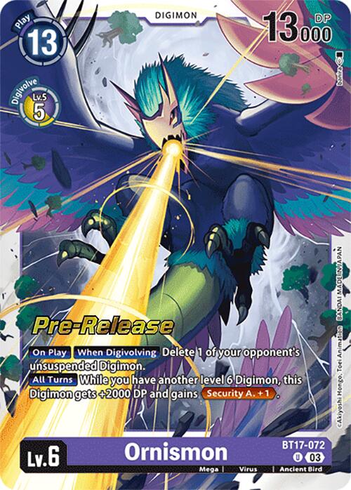 Ornismon [BT17-072] [Secret Crisis Pre-Release Cards] | Event Horizon Hobbies CA