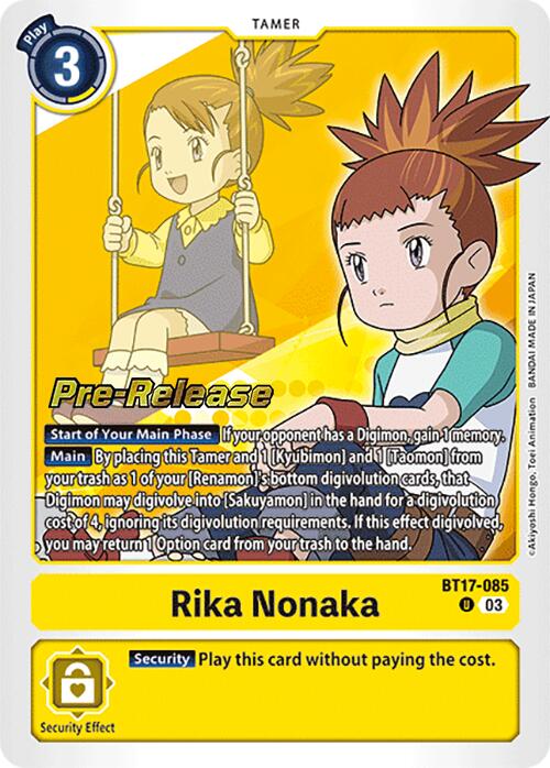 Rika Nonaka [BT17-085] [Secret Crisis Pre-Release Cards] | Event Horizon Hobbies CA