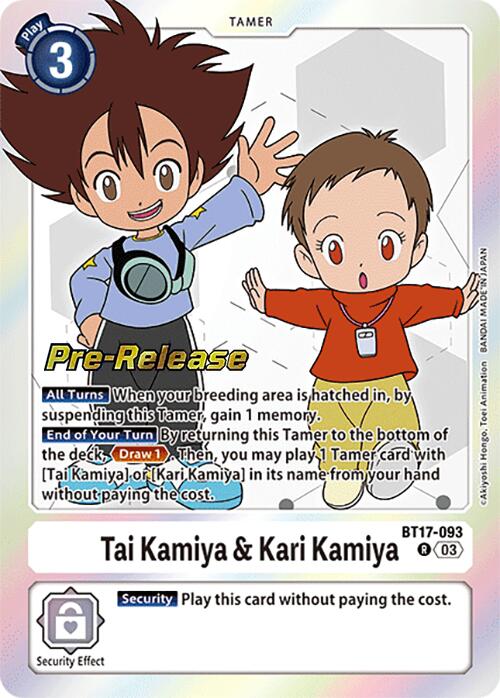 Tai Kamiya & Kari Kamiya [BT17-093] [Secret Crisis Pre-Release Cards] | Event Horizon Hobbies CA