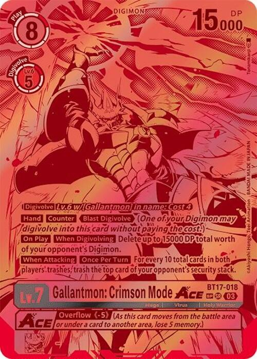 Gallantmon: Crimson Mode ACE [BT17-018] (Textured) [Secret Crisis] | Event Horizon Hobbies CA