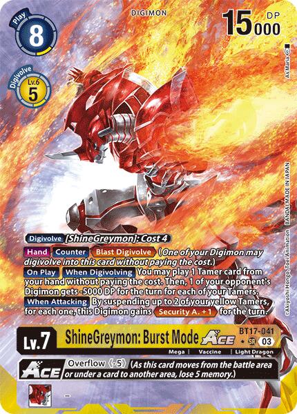 ShineGreymon: Burst Mode ACE [BT17-041] (Alternate Art) [Secret Crisis] | Event Horizon Hobbies CA