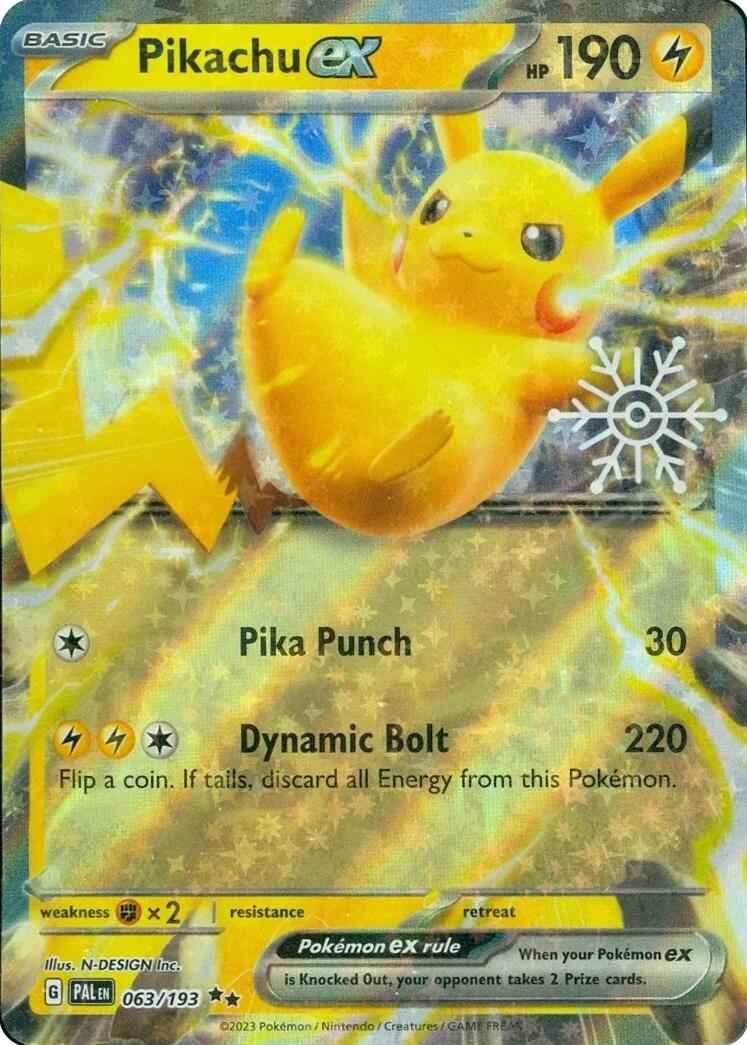 Pikachu ex (063/193) (Holiday Calendar) [Miscellaneous Cards] | Event Horizon Hobbies CA