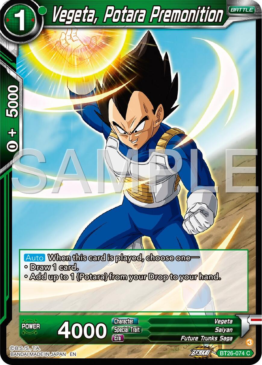 Vegeta, Potara Premonition (BT26-074) [Ultimate Advent] | Event Horizon Hobbies CA