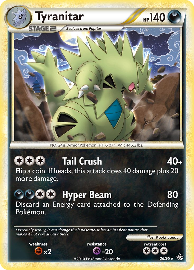 Tyranitar (26/95) (Theme Deck Exclusive) [HeartGold & SoulSilver: Unleashed] | Event Horizon Hobbies CA