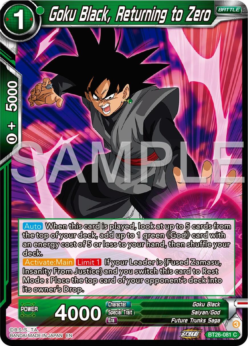 Goku Black, Returning to Zero (BT26-081) [Ultimate Advent] | Event Horizon Hobbies CA