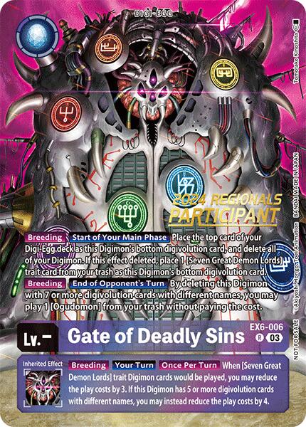 Gate of Deadly Sins [EX6-006] (2024 Regionals Participant) [Infernal Ascension] | Event Horizon Hobbies CA