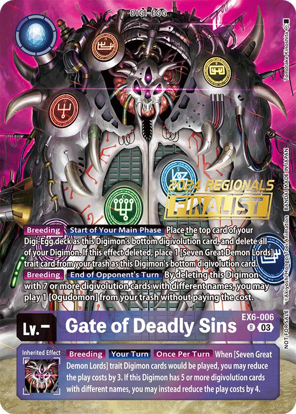 Gate of Deadly Sins [EX6-006] (2024 Regionals Finalist) [Infernal Ascension] | Event Horizon Hobbies CA