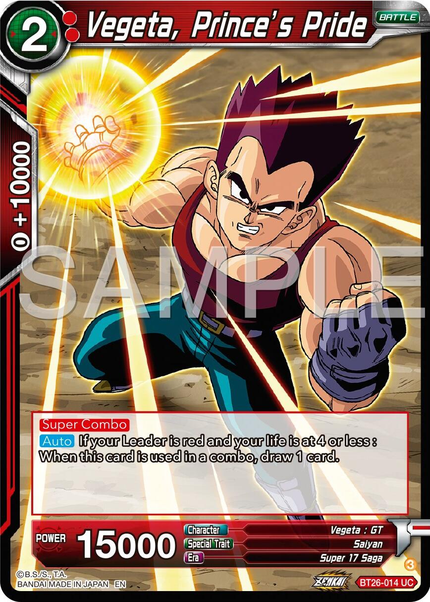 Vegeta, Prince's Pride (BT26-014) [Ultimate Advent] | Event Horizon Hobbies CA