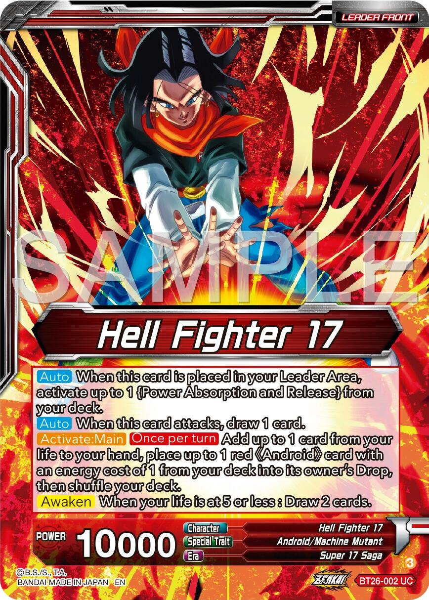 Hell Fighter 17 // Super 17, Anti-Saiyan Killing Machine (BT26-002) [Ultimate Advent] | Event Horizon Hobbies CA