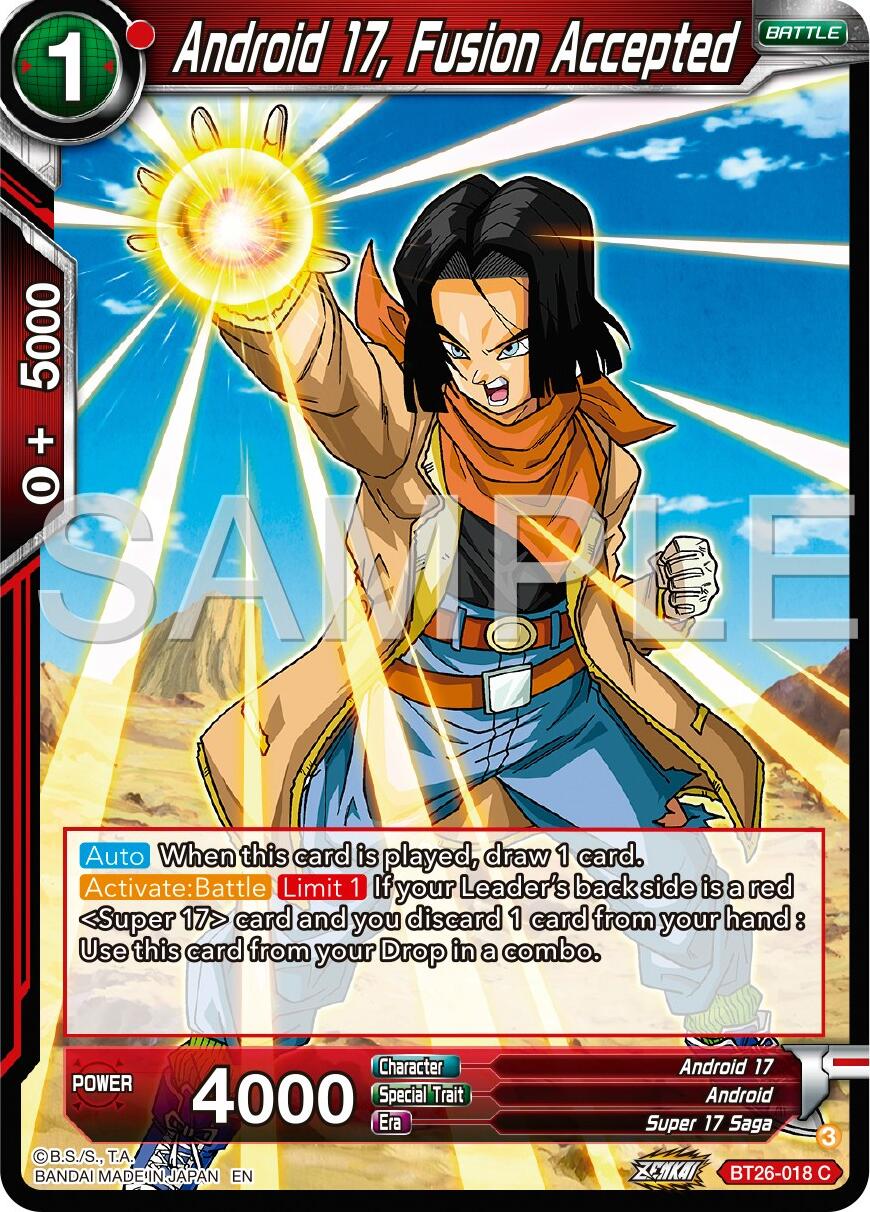 Android 17, Fusion Accepted (BT26-018) [Ultimate Advent] | Event Horizon Hobbies CA