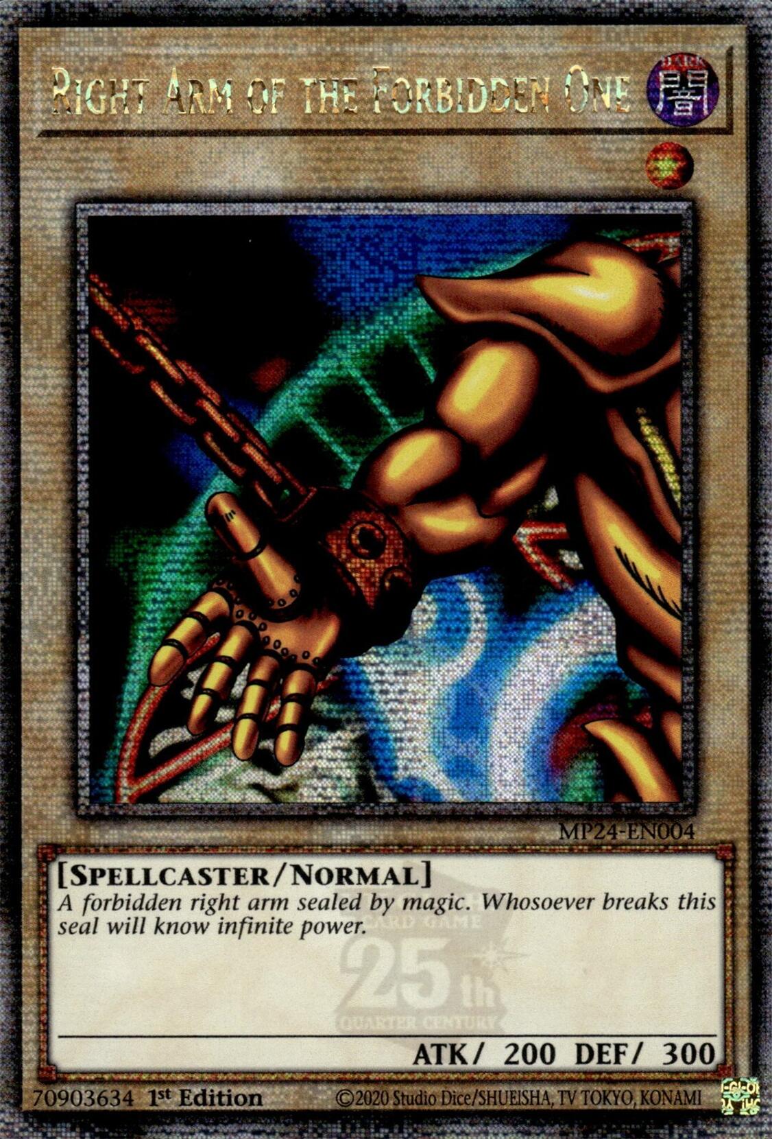 Right Arm of the Forbidden One [MP24-EN004] Quarter Century Secret Rare | Event Horizon Hobbies CA