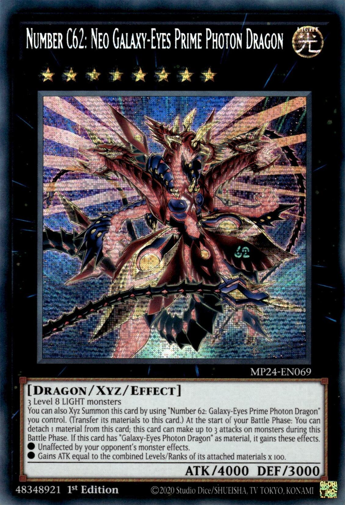 Number C62: Neo Galaxy-Eyes Prime Photon Dragon [MP24-EN069] Prismatic Secret Rare | Event Horizon Hobbies CA