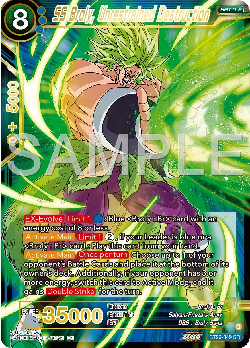 SS Broly, Unrestrained Destruction (BT26-049) [Ultimate Advent] | Event Horizon Hobbies CA