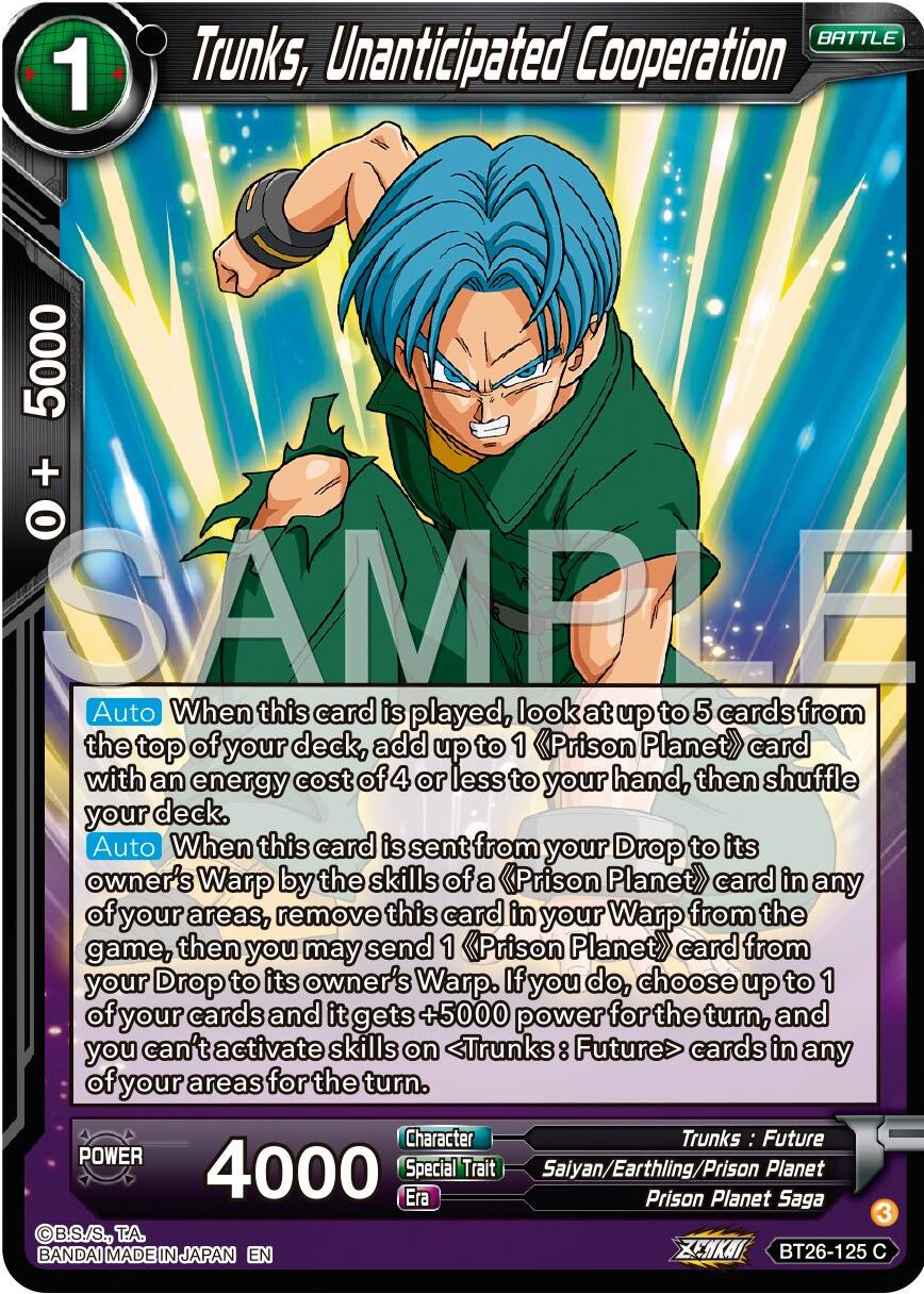 Trunks, Unanticipated Cooperation (BT26-125) [Ultimate Advent] | Event Horizon Hobbies CA