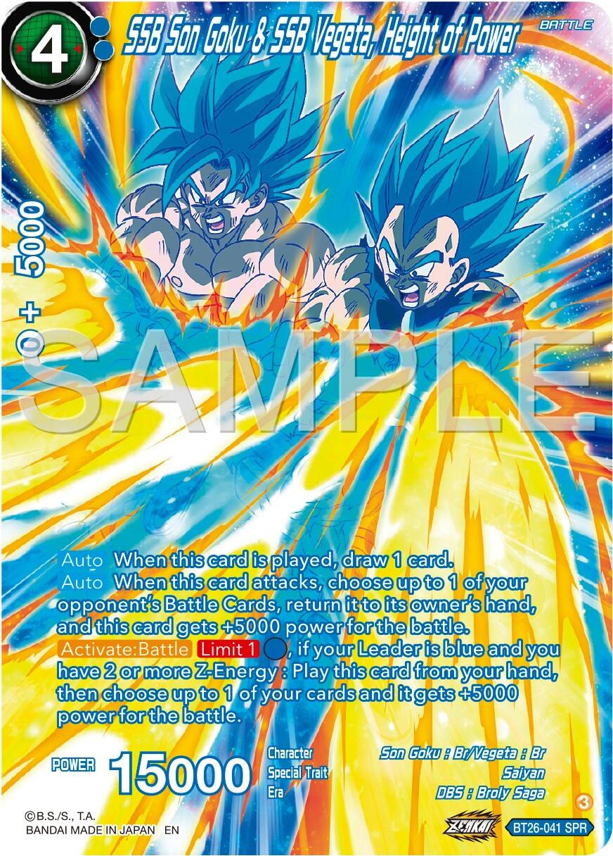 SSB Son Goku & SSB Vegeta, Height of Power (SPR) (BT26-041) [Ultimate Advent] | Event Horizon Hobbies CA