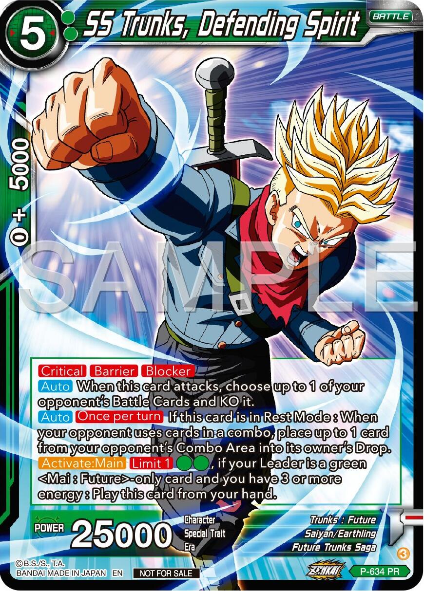 SS Trunks, Defending Spirit (Zenkai Series Tournament Pack Vol.9) (P-634) [Promotion Cards] | Event Horizon Hobbies CA