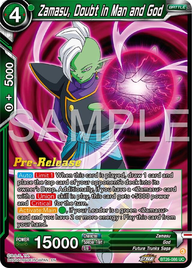 Zamasu, Doubt in Man and God (BT26-086) [Ultimate Advent Prerelease Promos] | Event Horizon Hobbies CA