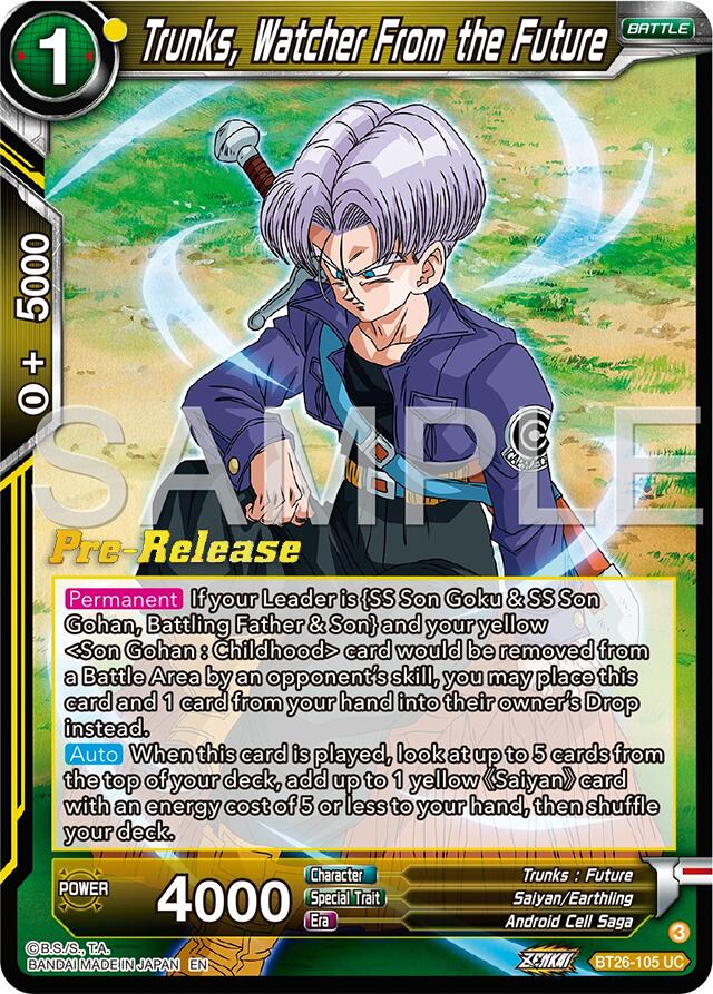 Trunks, Watcher From the Future (BT26-105) [Ultimate Advent Prerelease Promos] | Event Horizon Hobbies CA