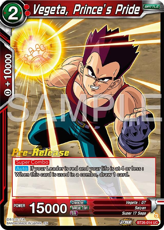 Vegeta, Prince's Pride (BT26-014) [Ultimate Advent Prerelease Promos] | Event Horizon Hobbies CA