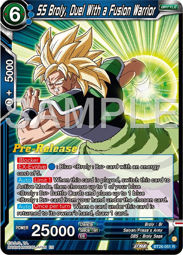 SS Broly, Duel With a Fusion Warrior (BT26-051) [Ultimate Advent Prerelease Promos] | Event Horizon Hobbies CA