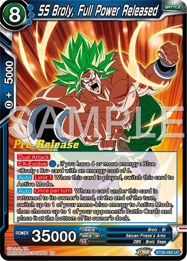 SS Broly, Full Power Released (BT26-050) [Ultimate Advent Prerelease Promos] | Event Horizon Hobbies CA