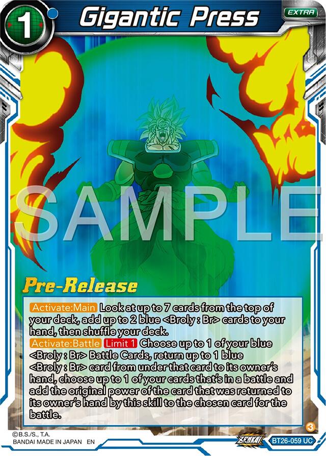 Gigantic Press (BT26-059) [Ultimate Advent Prerelease Promos] | Event Horizon Hobbies CA