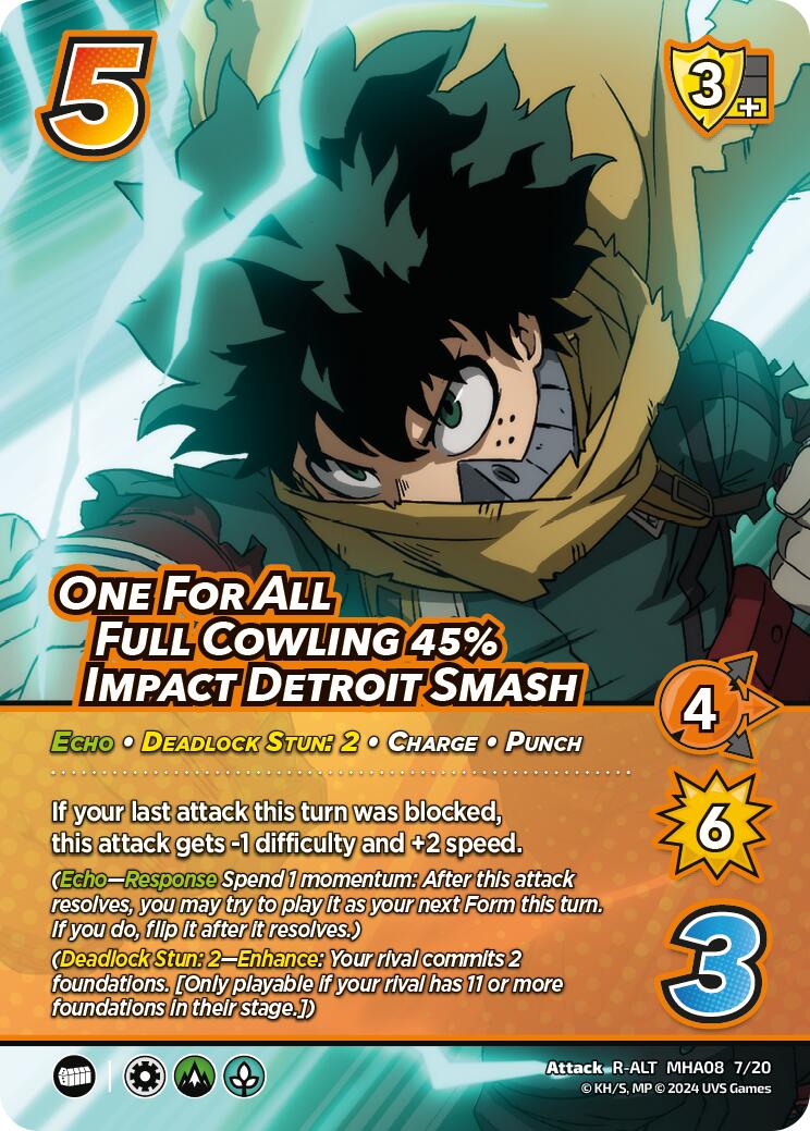 One For All Full Cowling 45% Impact Detroit Smash (Alternate Art) [Challenger Series: My Hero Academia - Dark Hero Arc] | Event Horizon Hobbies CA