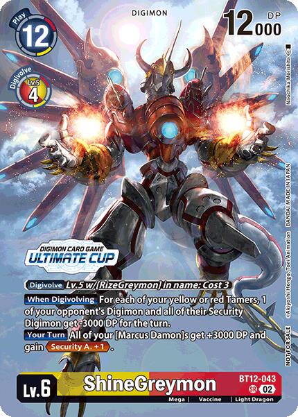 ShineGreymon [BT12-043] (Ultimate Cup 2024) [Across Time] | Event Horizon Hobbies CA