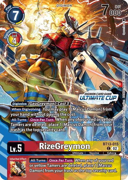 RizeGreymon [BT13-015] (Ultimate Cup 2024) [Versus Royal Knights Booster] | Event Horizon Hobbies CA