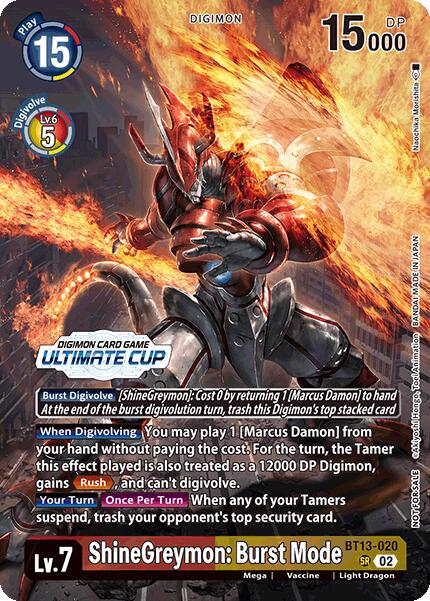 ShineGreymon: Burst Mode [BT13-020] (Ultimate Cup 2024) [Versus Royal Knights Booster] | Event Horizon Hobbies CA