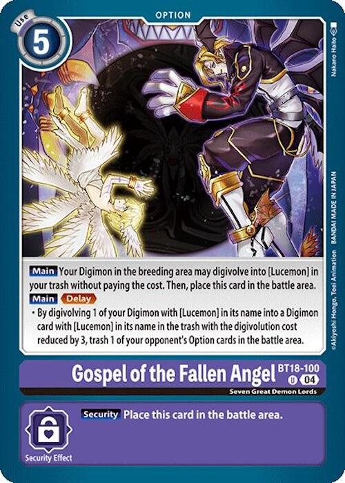 Gospel of the Fallen Angel [BT18-100] [Release Special Booster 2.0] | Event Horizon Hobbies CA