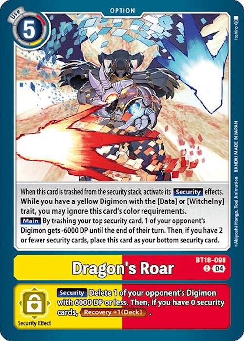 Dragon's Roar [BT18-098] [Release Special Booster 2.0] | Event Horizon Hobbies CA