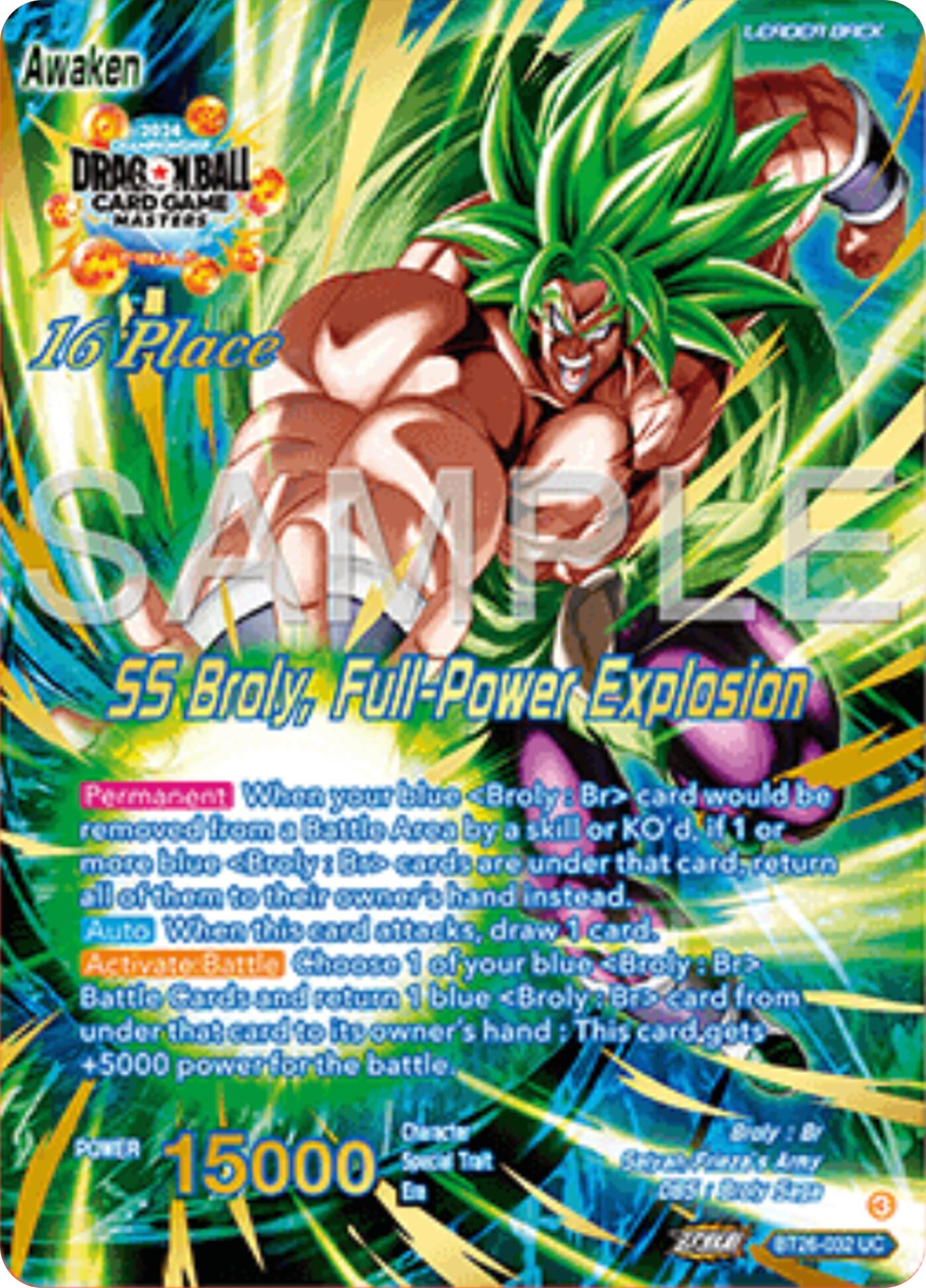 Broly // SS Broly, Full-Power Explosion (Top 16) (BT26-032) [Ultimate Advent Prerelease Promos] | Event Horizon Hobbies CA