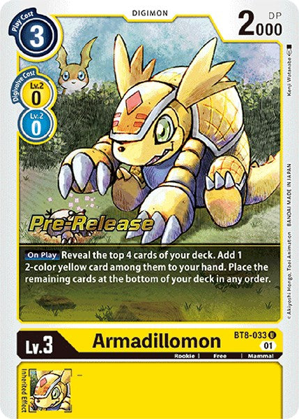 Armadillomon [BT8-033] [New Awakening Pre-Release Cards] | Event Horizon Hobbies CA