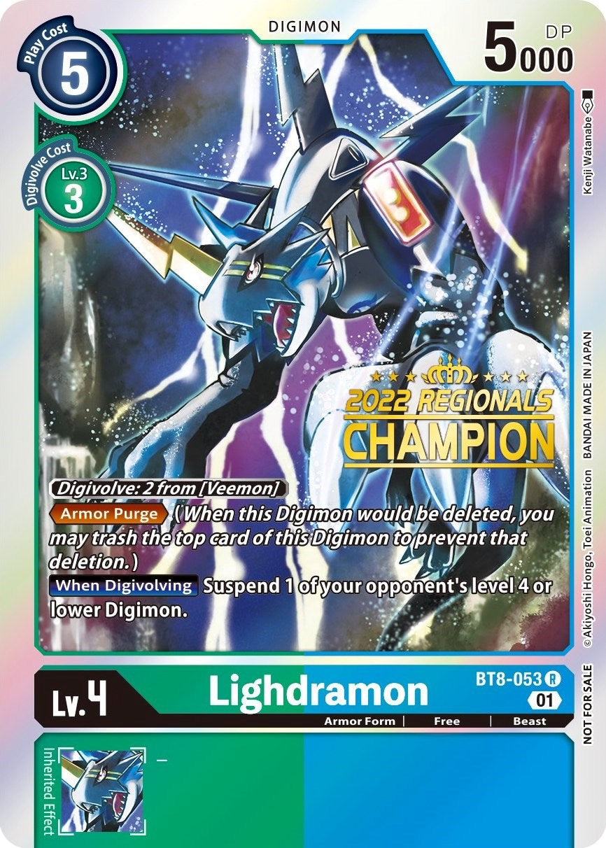 Lighdramon [BT8-053] (2022 Championship Offline Regional) (Online Champion) [New Awakening Promos] | Event Horizon Hobbies CA