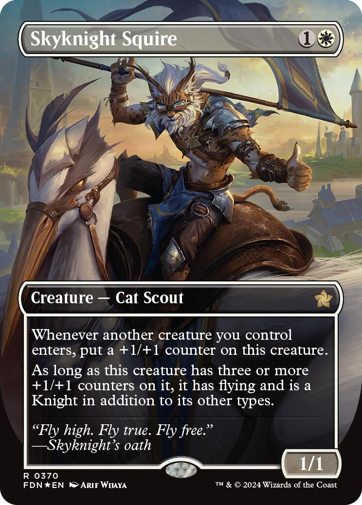 Skyknight Squire (Borderless) (Mana Foil) [Foundations] | Event Horizon Hobbies CA