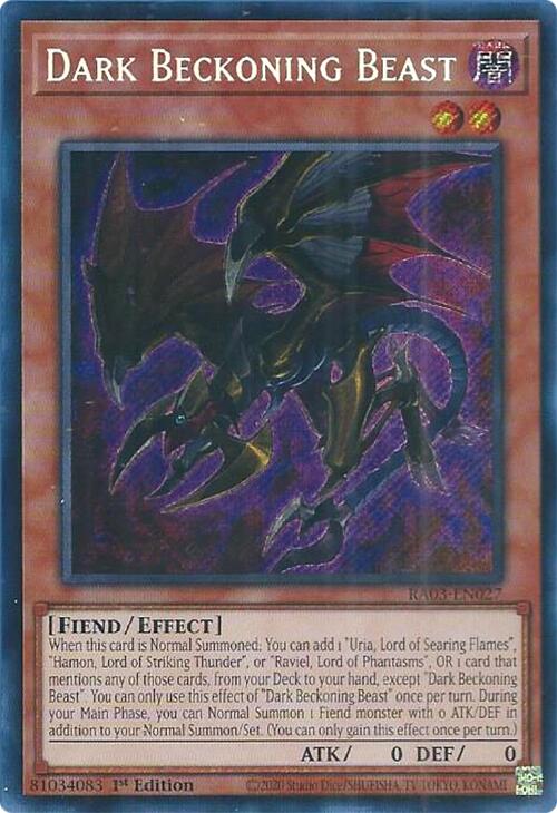 Dark Beckoning Beast (Secret Rare) [RA03-EN027] Secret Rare | Event Horizon Hobbies CA