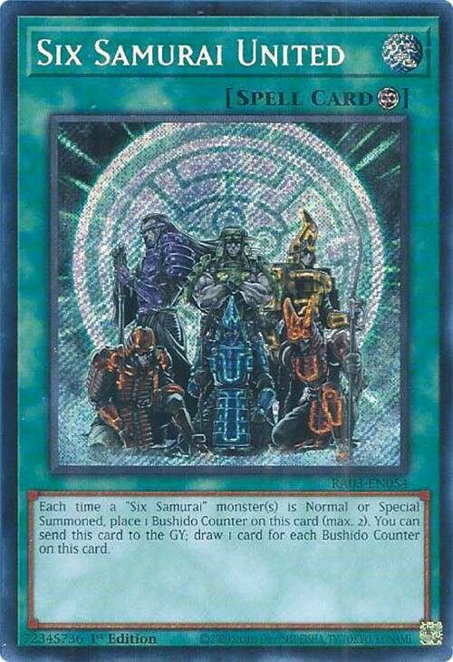 Six Samurai United (Secret Rare) [RA03-EN054] Secret Rare | Event Horizon Hobbies CA