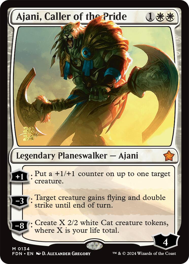 Ajani, Caller of the Pride [Foundations Prerelease Promos] | Event Horizon Hobbies CA