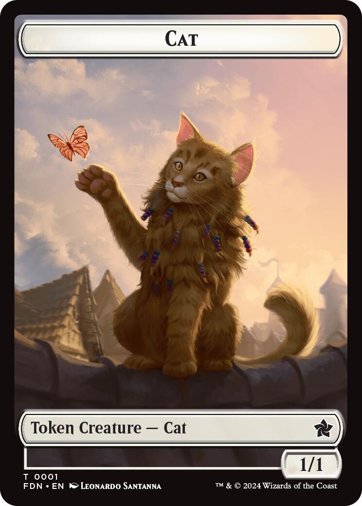 Spirit // Cat (0001) Doubled-Sided Token [Foundations Tokens] | Event Horizon Hobbies CA