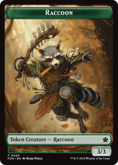 Elf Warrior // Raccoon Doubled-Sided Token [Foundations Tokens] | Event Horizon Hobbies CA