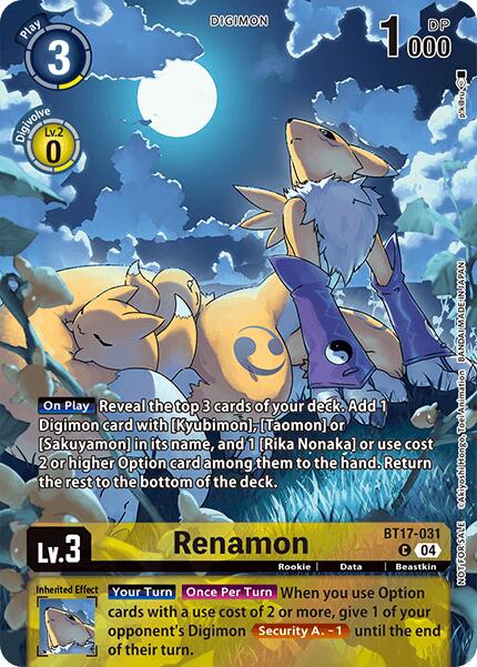 Renamon [BT17-031] (Legend Pack 2024 Box Topper) [Chain of Liberation] | Event Horizon Hobbies CA