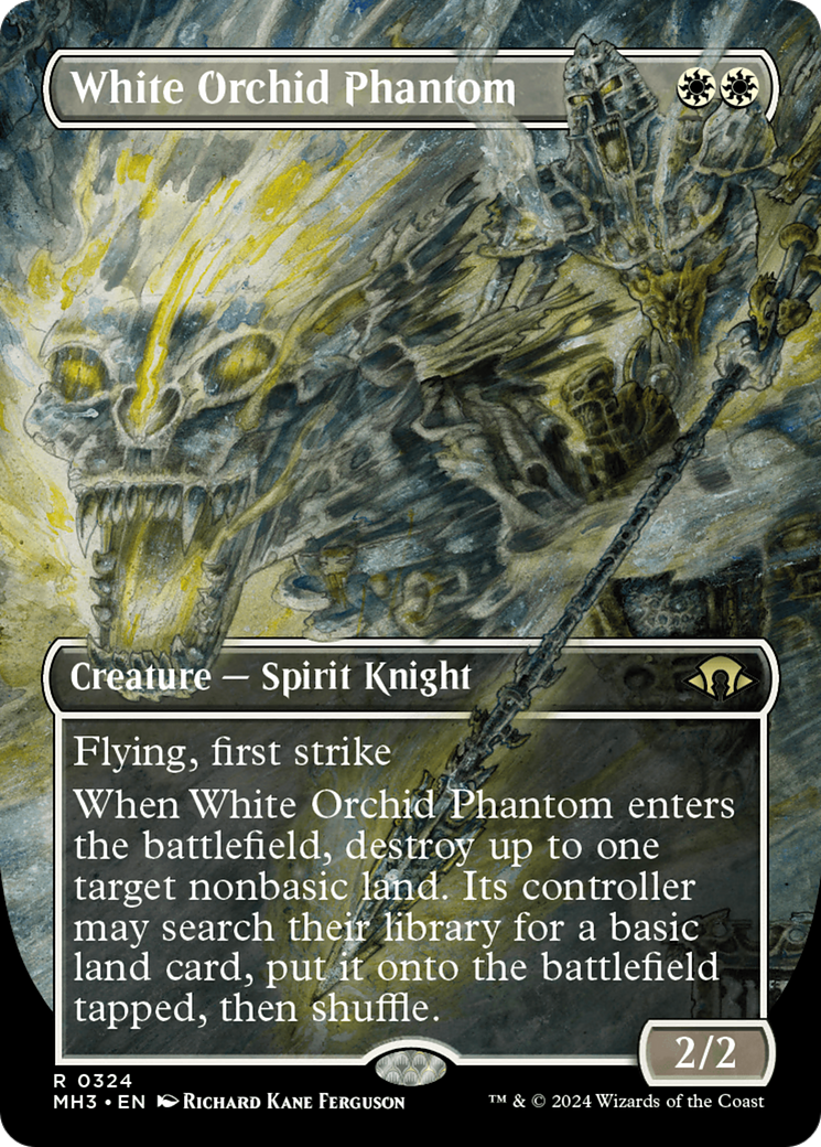 White Orchid Phantom (Borderless) [Modern Horizons 3] | Event Horizon Hobbies CA