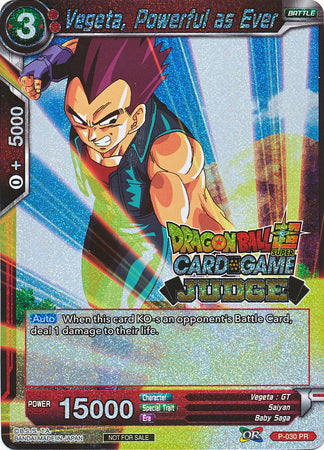 Vegeta, Powerful as Ever (P-030) [Judge Promotion Cards] | Event Horizon Hobbies CA