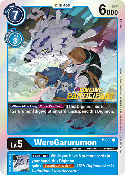 WereGarurumon [P-008] (Online Regional - Participant) [Promotional Cards] | Event Horizon Hobbies CA