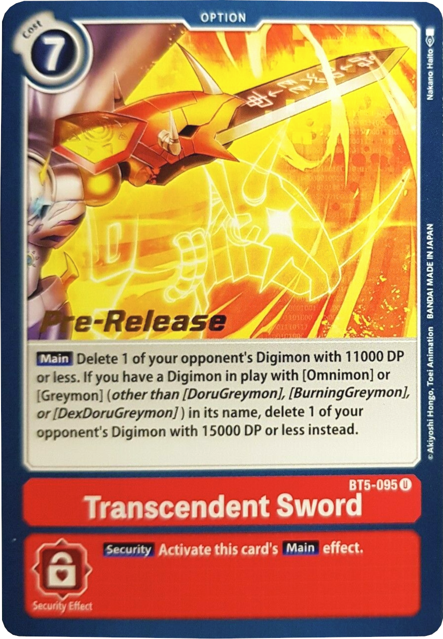 Transcendent Sword [BT5-095] [Battle of Omni Pre-Release Promos] | Event Horizon Hobbies CA