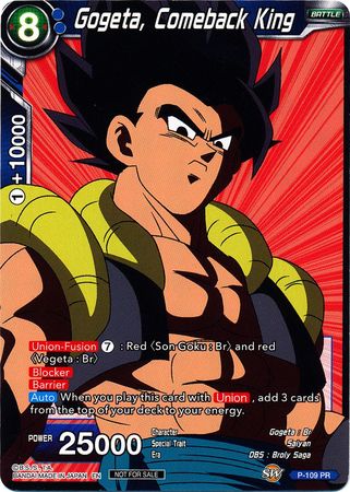 Gogeta, Comeback King (Broly Pack Vol. 3) (P-109) [Promotion Cards] | Event Horizon Hobbies CA