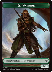 Elf Warrior // Cat (001) Doubled-Sided Token [Foundations Tokens] | Event Horizon Hobbies CA