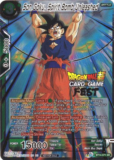 Son Goku, Spirit Bomb Unleashed (Card Game Fest 2022) (BT14-071) [Tournament Promotion Cards] | Event Horizon Hobbies CA